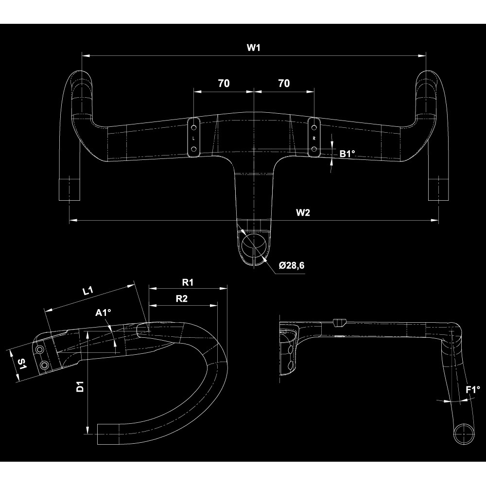 black inc ブラックインク 一体型 BarStem φ31.8 ブラックインク 一体型 BarStem (エクステンションバー付き