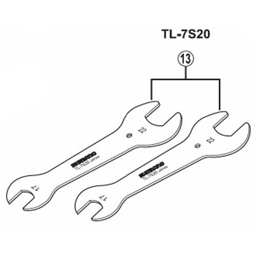 13]TL-7S20 ハブ調整スパナ（17mm×22mm） 2枚1組 | シマノスモール