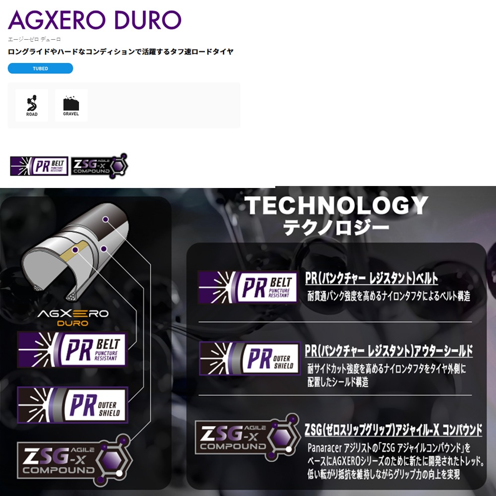 パナレーサー エージーゼロ デューロ 700×28C ブラック/ブラック
