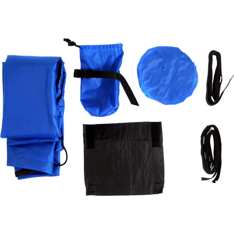 R250 縦型軽量輪行袋 ブルー 9mmクイック用エンド金具、フレームカバー