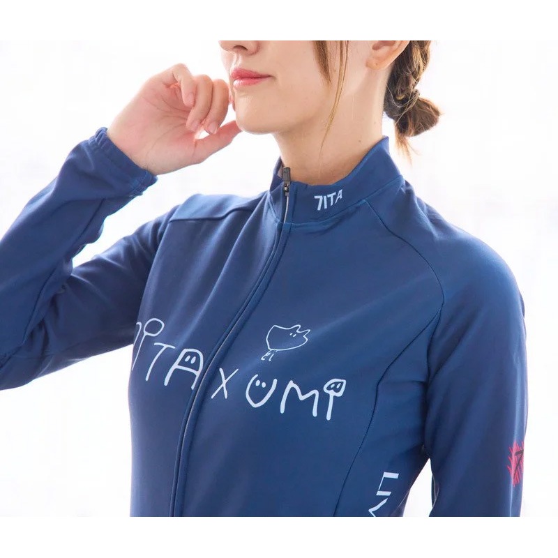  サイクルジャージ　レディースs セブンイタリア Umi Same Lady LS Jersey ネイビー レディース
