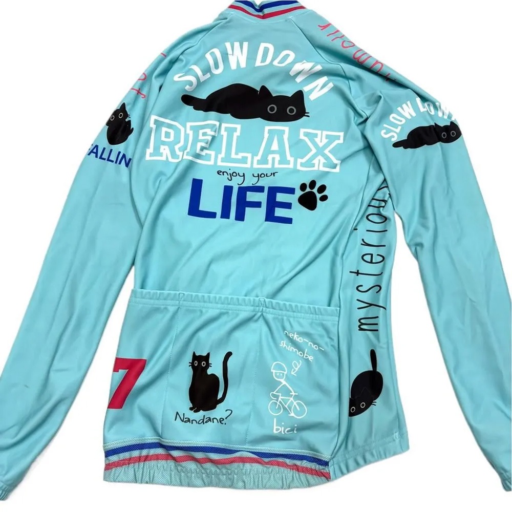 セブンイタリア Torokeru Relax Cat Lady LS Jersey チェレステ
