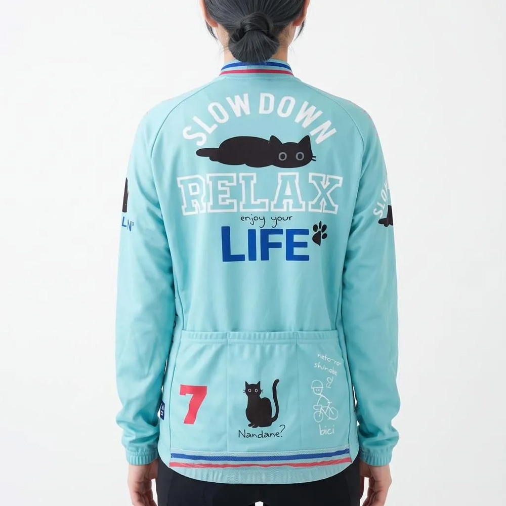 セブンイタリア Torokeru Relax Cat Lady LS Jersey チェレステ