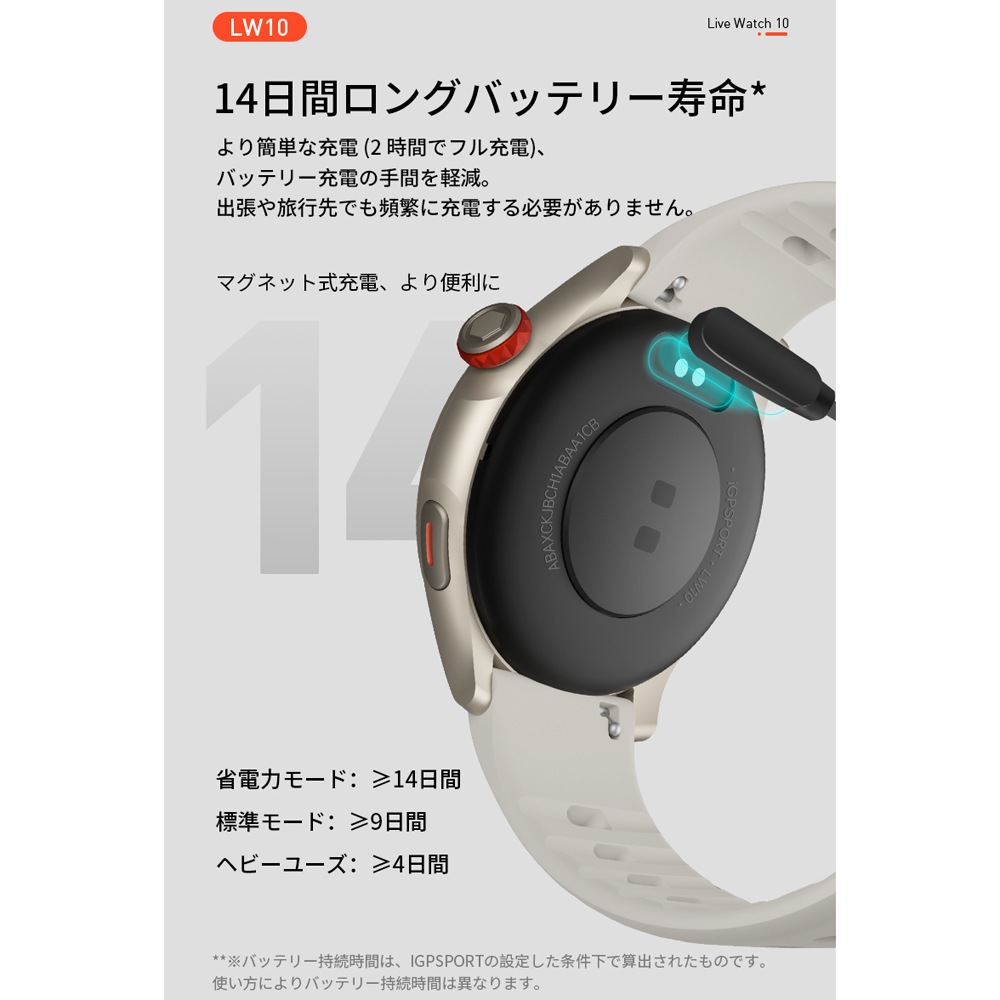 iGPスポーツ スマートウォッチ LW10 チタンシルバー | アクセサリー