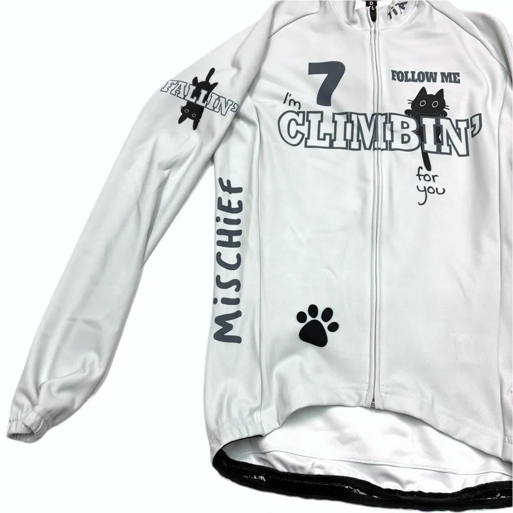 ヴィンテージ サイクル ロング ピュアウール ジャージ イタリア製 サイズ3 セブンイタリア Hillclimb Cat Lady LS Jersey ライトグレー