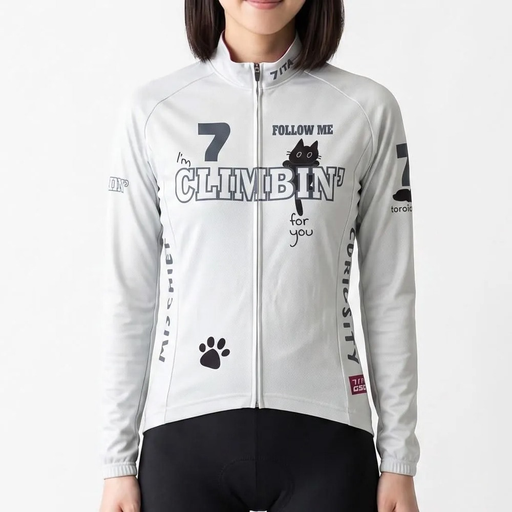 セブンイタリア Hillclimb Cat Lady LS Jersey ライトグレー