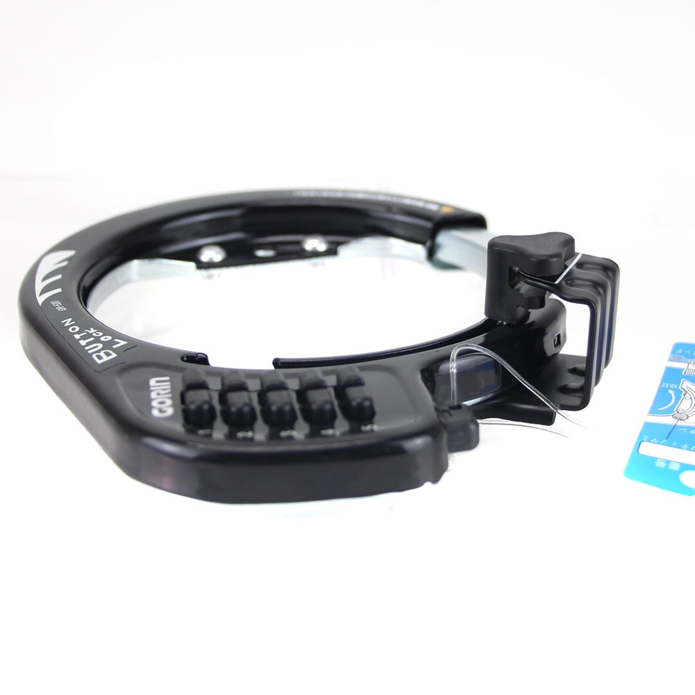 ゴリン ヘルメットロック大型ボタン式リング錠 ブラック (クロスバイク