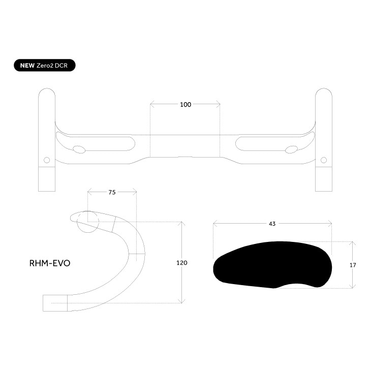 デダ ZERO 2 DCR ドロップバー ブラック バークランプ径：317mm