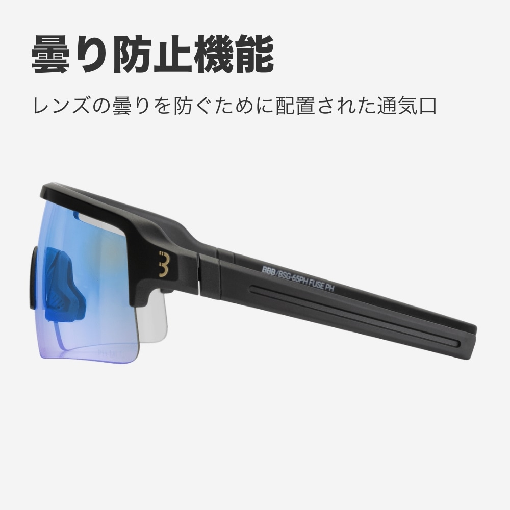BBB フューズ PH BSG-65PH マットブラック/MLC レッド調光レンズ