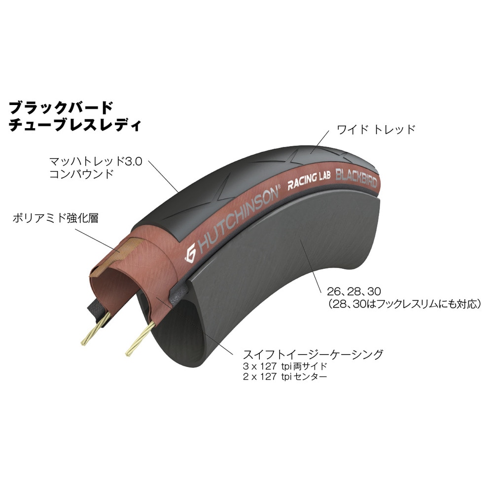 ハッチンソン ブラックバード・レーシング・ラボ TLR 700×28C フォルダ