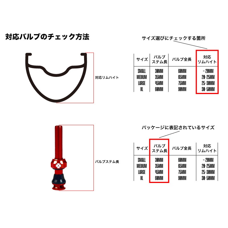 マックオフ TUBELESSVALVES BIGBORE HYBRID XL | マウンテンバイク
