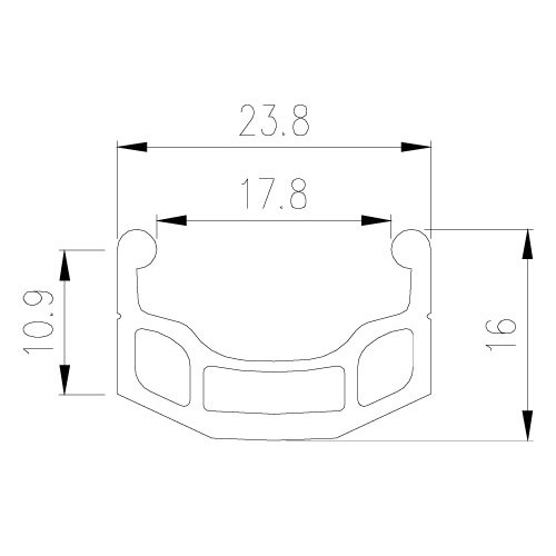 アレックスリム DM18 700(622) 32H CSW ブラック リム | ロードバイク