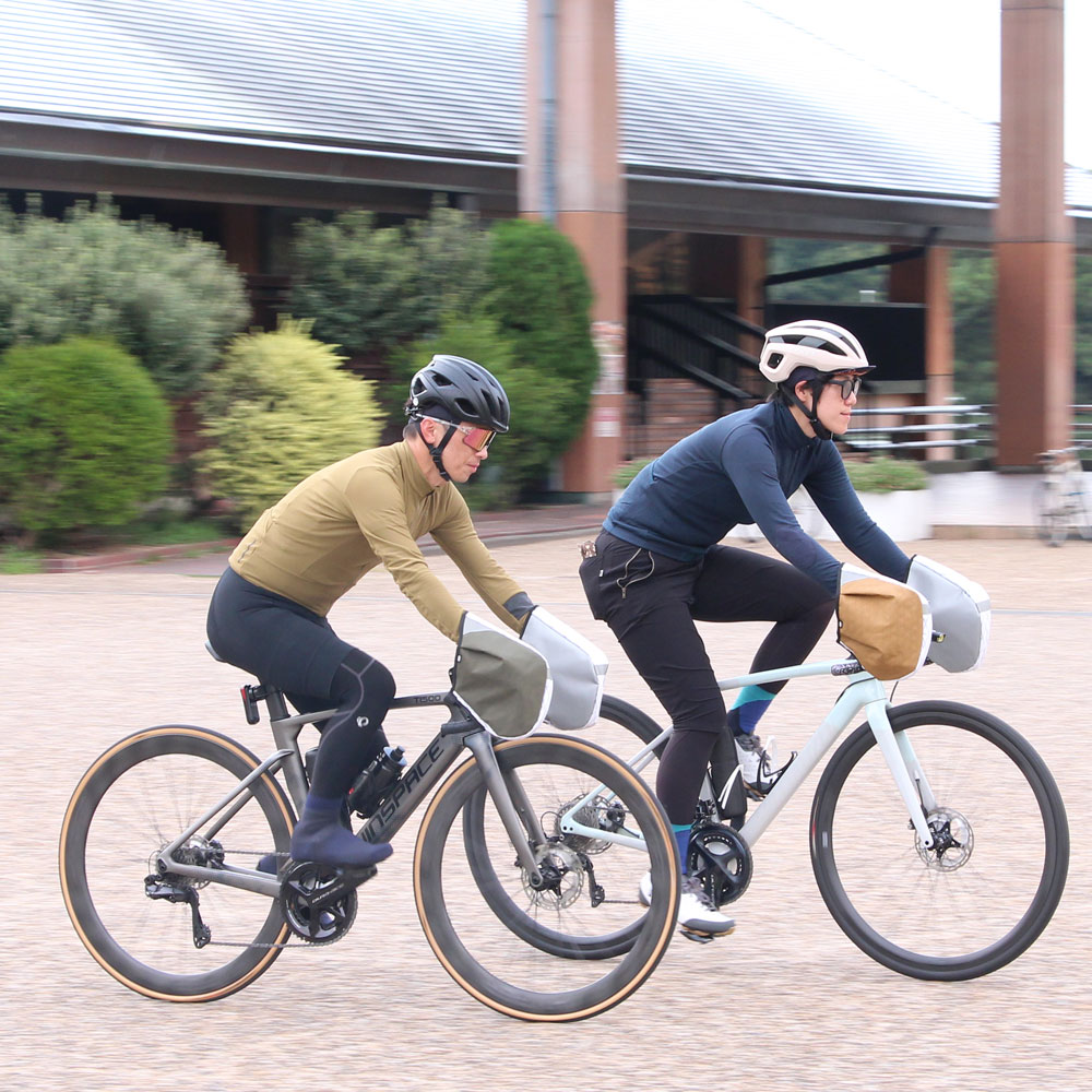 R250 ロードバイク用ウィンターハンドルカバー Lサイズ カーキ[WS