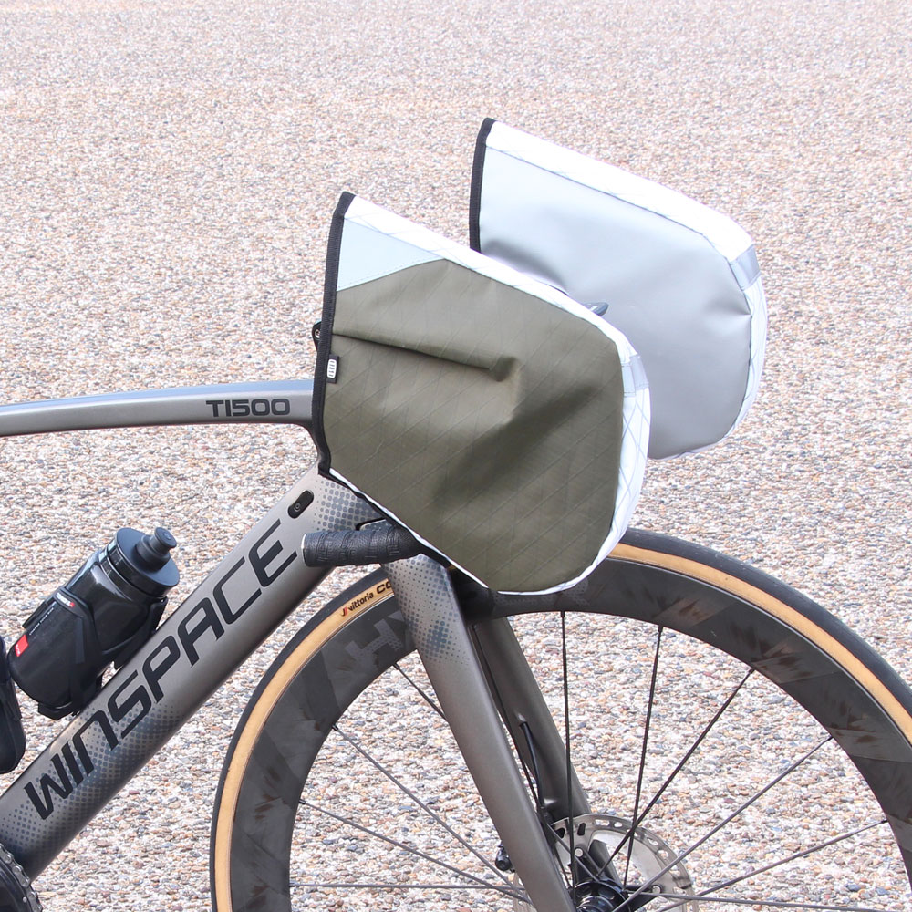 R250 ロードバイク用ウィンターハンドルカバー Lサイズ カーキ[WS