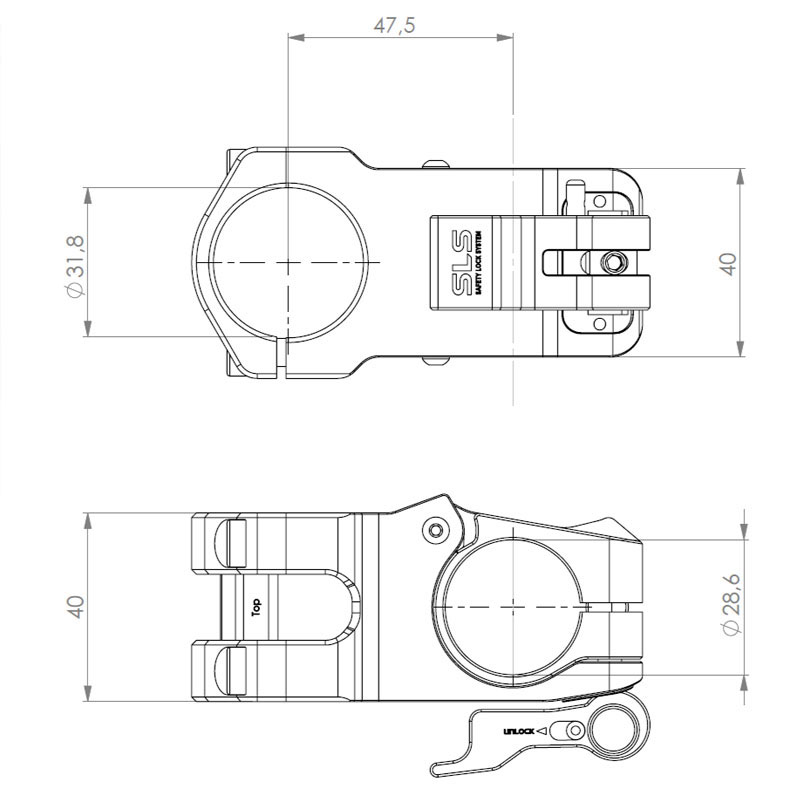 ROCKER PARTS RocHead Bend MAX 90度角度変更ステム 50mm ブラック