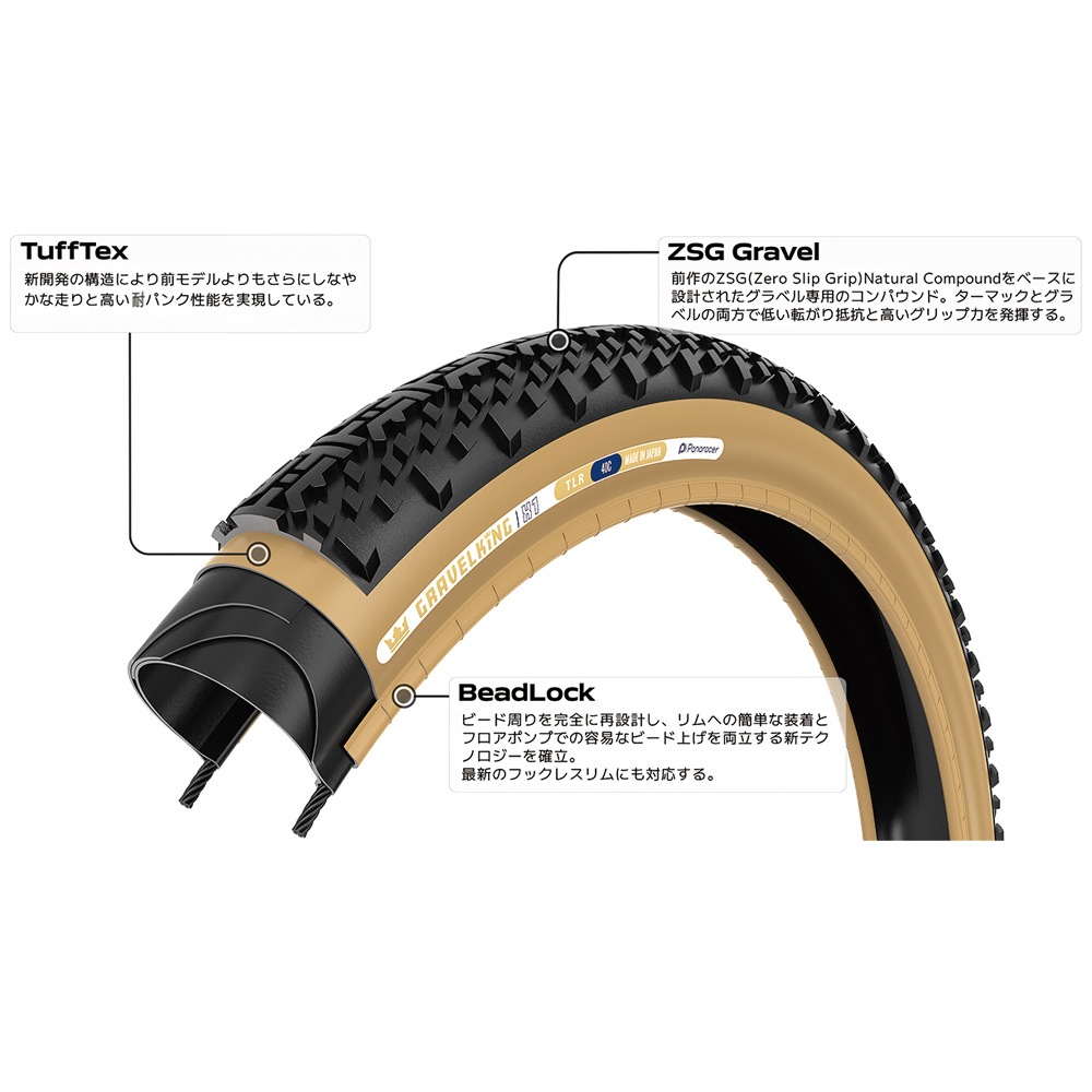 パナレーサー グラベルキング X1 700×40C クランベリー/ブラウン