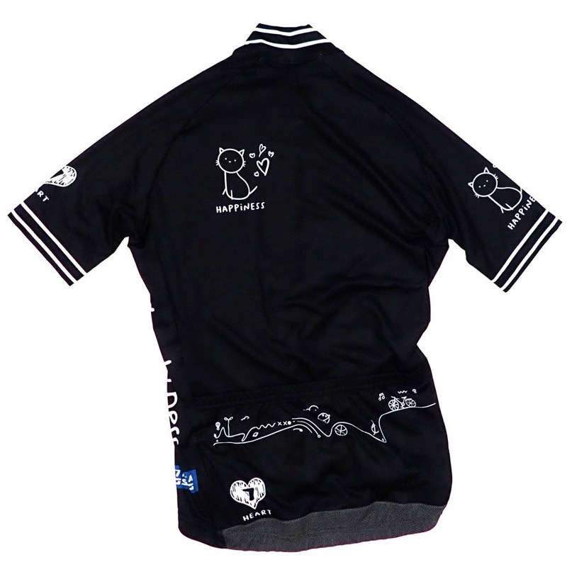 サイクルジャージ 猫デザイン Sサイズ 黒 (GSG) ZARA ANDERSSON BELL JP31サイクルジャージ 猫デザイン Sサイズ