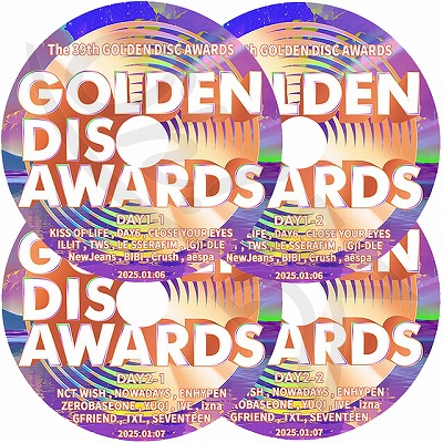 K-POP DVD 2025 39th Golden Disk Awards 1-2DAY 4��Set 2025.01.06-01.07 - SEVENTEEN ENHYPEN TXT NCT IVE LE SSERAFIM aespa NEWJEANS (G)I-DLE ILLIT GFRIEND ZB1 IZNA NOWDAYS ¾ - KPOP DVD