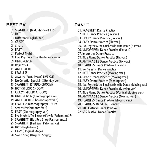 Blu-ray LE SSERAFIM 2025 BEST PV COLLECTION - SPAGHETTI HOT CRAZY SMART EASY Perfect Night UNFORGIVEN ANTIFRAGILE FEARLESS -  ե   󥸥    ֥롼쥤