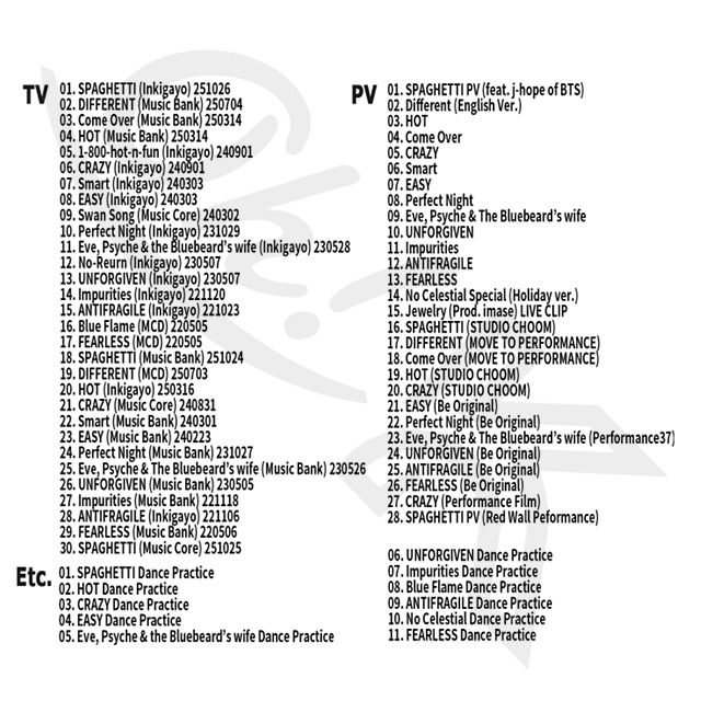 Blu-ray LE SSERAFIM 2025 2nd SPECIAL EDITION - SPAGHETTI HOT CRAZY SMART EASY Perfect Night UNFORGIVEN ANTIFRAGILE FEARLESS - LE SSERAFIM  ե   󥸥    ֥롼쥤