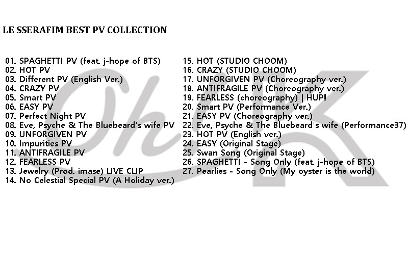 K-POP DVD LE SSERAFIM 2025 BEST PV/TV 2SET - SPAGHETTI HOT CRAZY EASY Perfect Night UNFORGIVEN ANTIFRAGILE FEARLESS -  ե   󥸥   KPOP DVD A