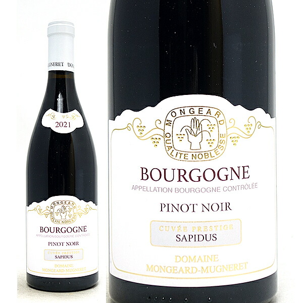 2021 ブルゴーニュ ルージュ ピノ ノワール キュヴェ サピドゥス 750ml モンジャール ミュニュレ フランス 赤ワイン コク辛口 ワイン ^B0MMSD21^