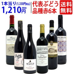 ワイン ワインセット 代表ぶどう品種赤６本セット 送料無料 飲み比べセット ギフト 大人気 ^W0S1A8SE^