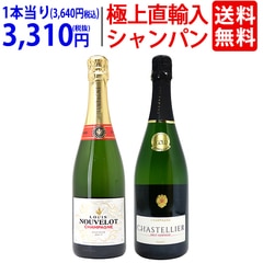 ワイン ワインセット 極上直輸入 超豪華シャンパン（フランス シャンパーニュ産）2本セット 大人気 送料無料 飲み比べセット ギフト ^W0CF02SE^