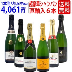 ワイン ワインセット モエ・ヴーヴ入り！超豪華シャンパン６本セット 送料無料 大人気 飲み比べセット ギフト ^W0CJ03SE^