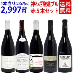 プレミアムセット 神わざ！作り手厳選ブルゴーニュ赤５本セット ワイン ワインセット 送料無料 大人気 飲み比べセット ギフト ^W0BL10SE^