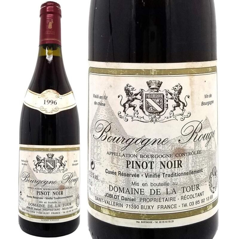 1996 ブルゴーニュ ルージュ ピノ ノワール 瓶・ラベル汚れ 750ml ドメーヌ ド ラ トゥール／ダニエル ジョブロ フランス 赤ワイン コク辛口 ^B0TOPN96^