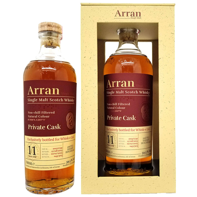 2013 アラン 11年 シングル モルト シェリーホグスヘッド 59.5度 箱付 700ml 正規品 スコッチウイスキー アイランズ ^YCAMSHJ3^