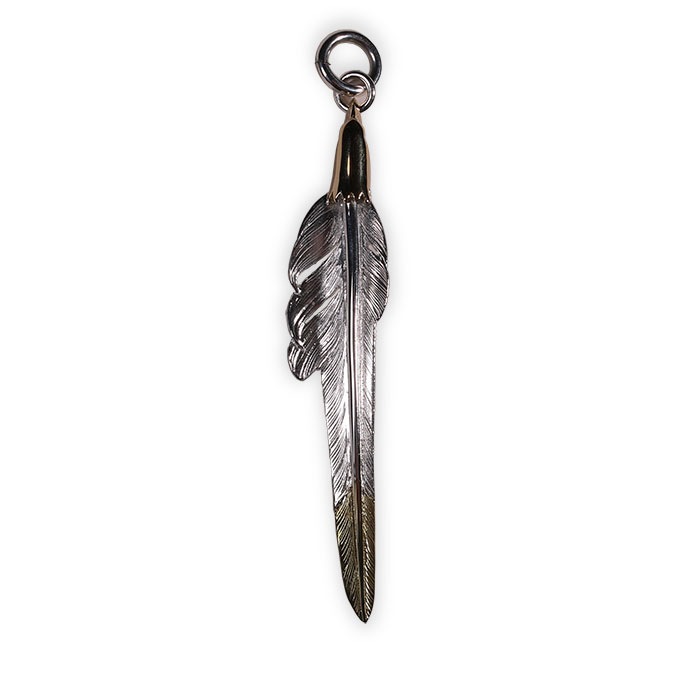 EFNL-0048 18K Eagle Head Kazekiri Feather 18K P | LARRY SMITH