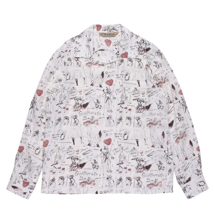 GLAD HAND Glad Postals Hawaiian 長袖シャツ2XL GLAD POSTALS HAWAIIAN L/S SHIRTS | GLAD HAND | WESTERN RIVER
