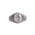 18R-OVEG008SS : OVAL ENGRAVING RING / HORSESHOE