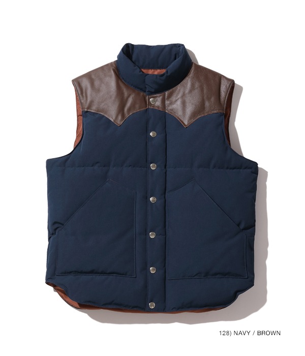 Lot No. SC15222 / LEATHER YOKE T/C DOWN VEST | TOYO ENTERPRISE