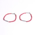 1,2 ANTIQUE WHITE HEARTS DEADSTOCK REDMIX BRACELET