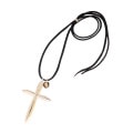 TRIANGLE CROSS PENDANT COMBINATION TOP(SLVER&K18 GOLD)