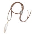 EAGLE HEAD FEATHER PENDANT No.41, LEFT COMBINATION TOP(SILVER&K18 GOLD)