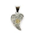 NL-0175 KARAKUSA ROSE HEART PENDANT (18K GOLD ACCENT)