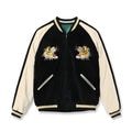 Lot No. TT15795-119 / Mid 1950s Style Velveteen (Two-tone)  Acetate Souvenir Jacket TIGER HEAD  GOLD DRAGON