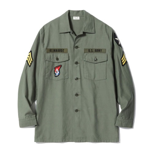 Lot No. BR29586 / SHIRT MAN'S COTTON SATEEN OLIVE GREEN SHADE107