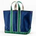 Deluxe Tote Bag/ Navy Body x Green Handle