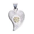 NL-0177 KARAKUSA ROSE HART PENDANT (18K GOLD ACCENT)