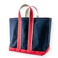 Deluxe Tote Bag/ Navy Body x Red Handle