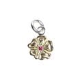 NL-0182-18YG 18K GOLD ROSE PENDANT, MEDIUM RUBY