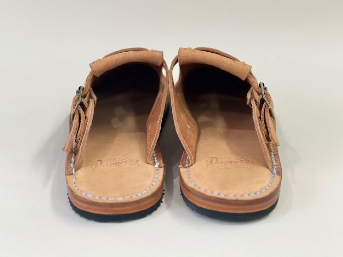 LOT1698 HAIRLINE FINISH LEATHER SLIPON SANDALS