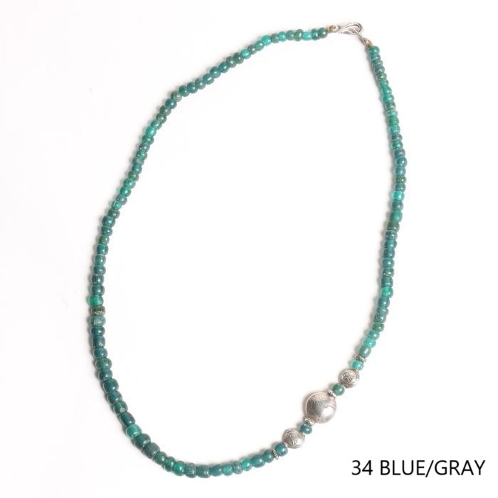 34.35 INDIAN PACIFIC MORGAN EAGLE&SWASTIKA BEADS NECKLACE