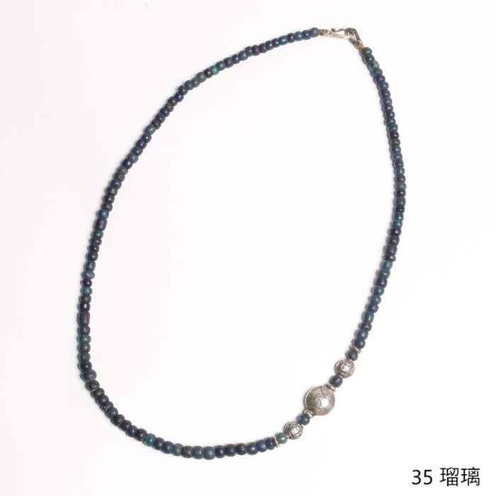34.35 INDIAN PACIFIC MORGAN EAGLE&SWASTIKA BEADS NECKLACE