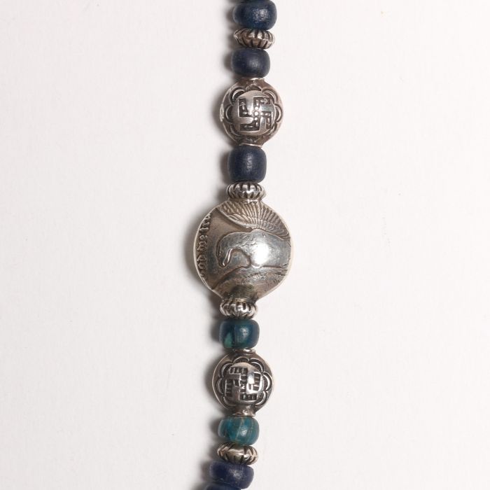 34.35 INDIAN PACIFIC MORGAN EAGLE&SWASTIKA BEADS NECKLACE